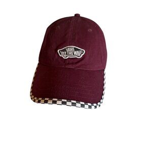 Vans Maroon & Checkered Strapback Hat